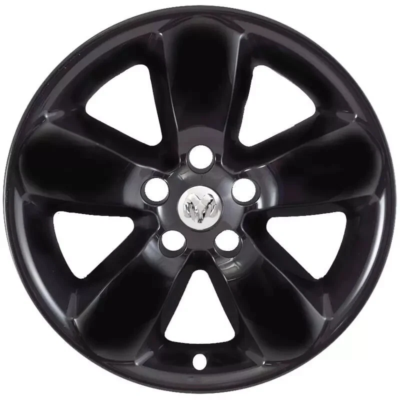 全新 20 英寸 5 辐条光泽黑色车轮皮肤套装/4 适用于 2013 - 2024 道奇 Ram 1500 — 第 2/3 张图片