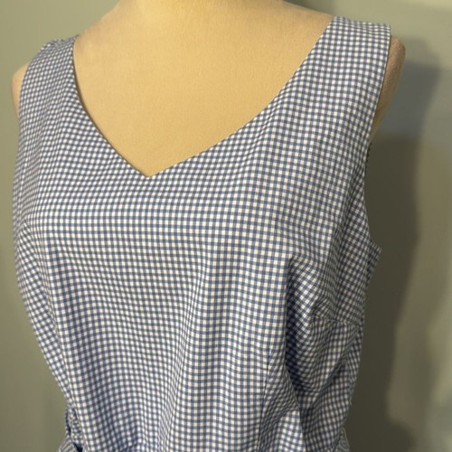 Abito tubino Talbots blu in gingham con cravatta per cintura taglia 12 - Foto 5 di 7
