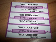 3 Laura Branigan The Lucky One / Self Control Jukebox Title Strips