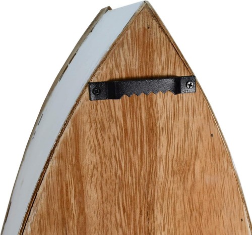 Solid Wood Boat Shelf Decorative Nautical Wall Decor Bookcase Large Wooden 4-Tie - Picture 7 of 7