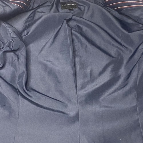 The Limited Blazer Jacket Women Large Blue Burgundy Striped Career Business Read - Picture 8 of 9