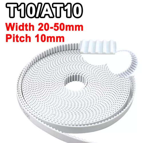 T10/AT10 Open Ended Timing Belt Width 20/25/30/35/40/50mm Synchronous Belt