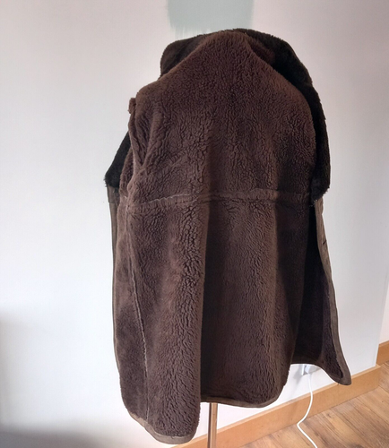 Mens Vintage 1980 80s real suede leather sheepskin shearling coat jacket M Del - Picture 9 of 11