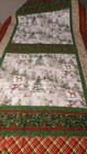 SALE Winter Scene Snowmen, Deer Handcrafted Cotton Quilt, throw/ blanket, 53x33 