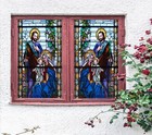 3D Parent Child B113 Window Film Print Sticker Cling Stained Glass UV Block Sin