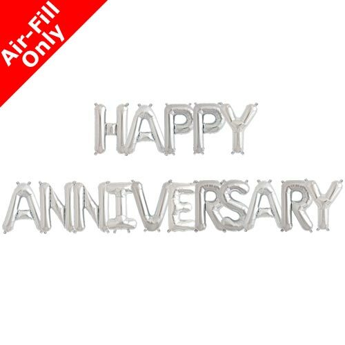 16 Zoll Happy Anniversary Buchstaben Folienballons Rosegold Silber Hochzeit Luftballons - Bild 4 von 6