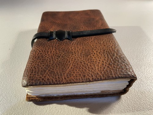 Handmade Leather Bound Writing Journal Diary deckle Edge Notebook - Picture 8 of 9