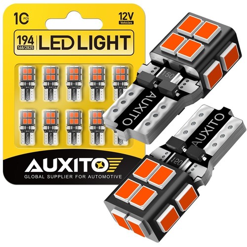 10Pcs AUXITO Red T10 194 W5W Wedge 168 LED Dome Door Map Interior Light Bulbs - Picture 10 of 13