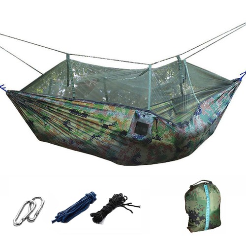Outdoor Camping Moskitonetz Nylon Hängematte hängende Schlafschaukel Fallschirmbett - Bild 14 von 15