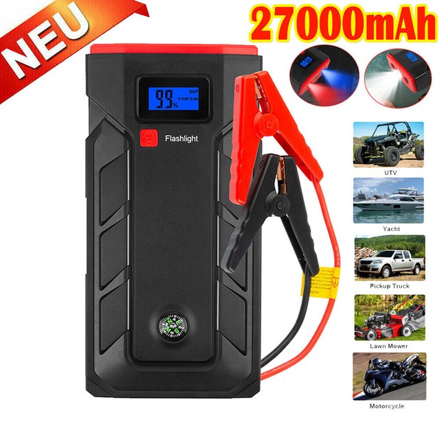 Auto KFZ Starthilfe Jump Starter 27000mAh 1000A Ladegerät Booster Powerbank DE Auto KFZ Starthilfe Jump Starter 27000mAh 1000A Ladegerät Booster Powerbank DE