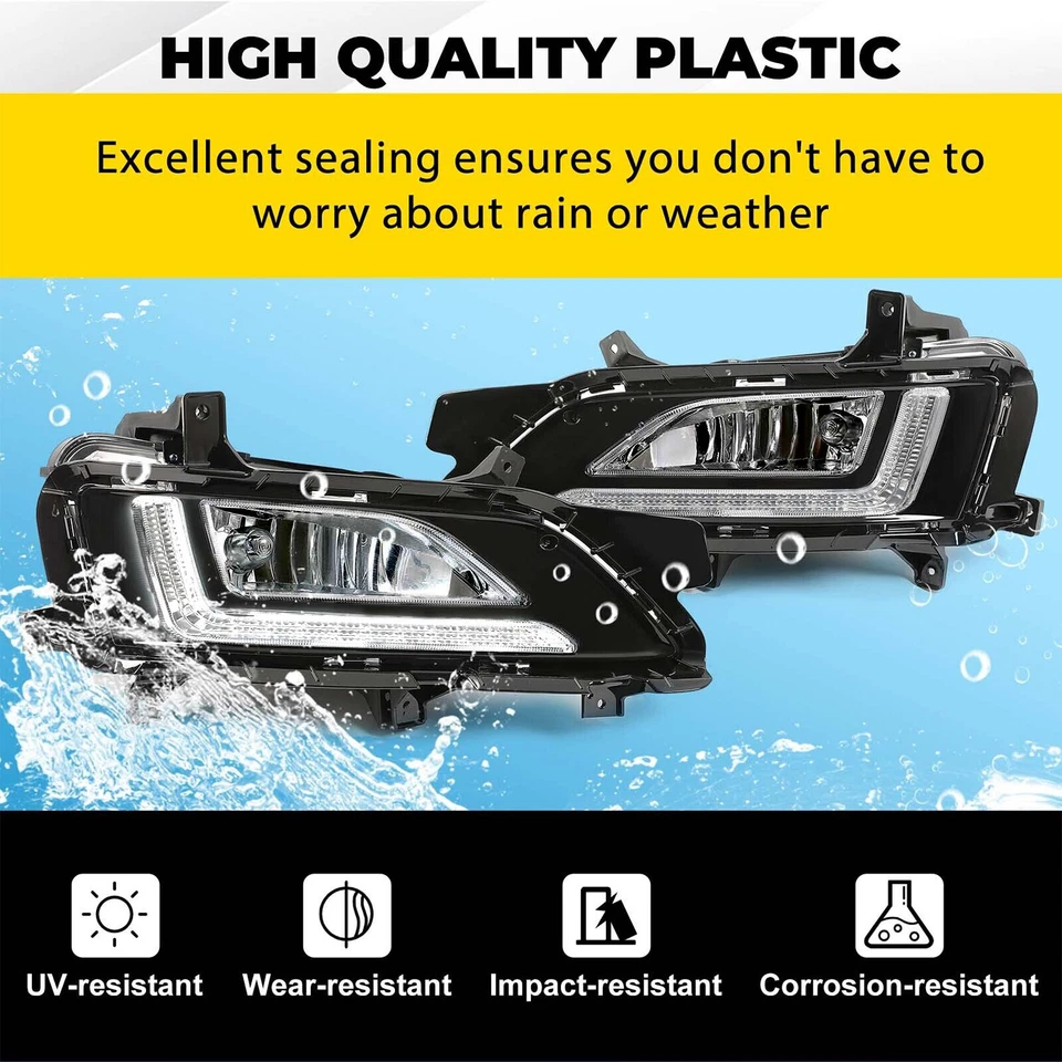 Par de luces antiniebla LED y DRL luces de parachoques diestro y derecho con bombillas para Hyundai Tucson 2019-2021 Foto 2 de 4