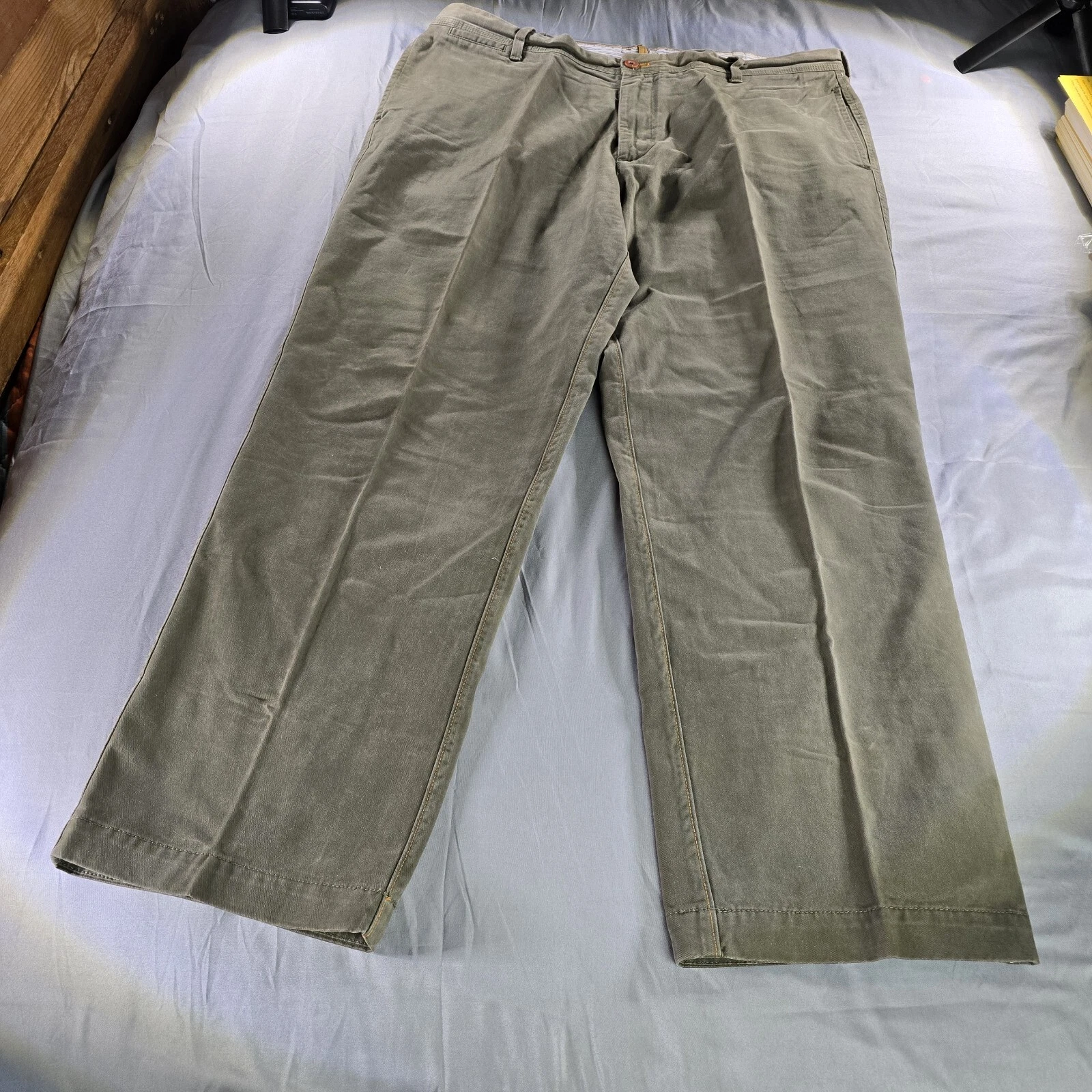 Pantalone Timberland uomo 40x32 kaki chino piatto davanti cotone spesso safari outdoor