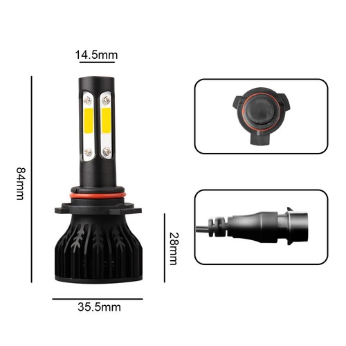 9012 LED Headlight + 5202 Fog Light Bulbs Combo 4X For Jeep Cherokee 2014-2015 - Bild 2 von 16