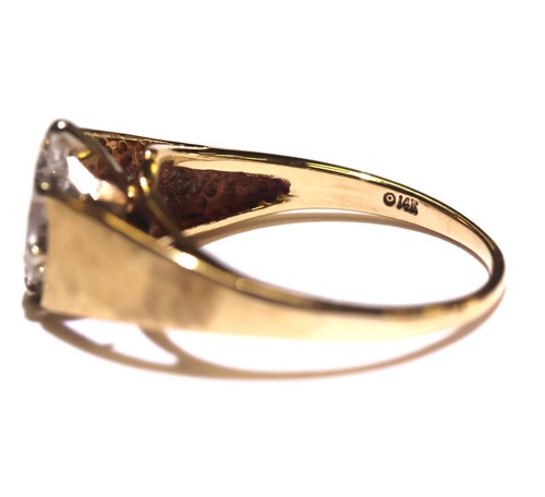 14k yellow gold .60ct Marquise diamond solitaire diamond engagement ring 2.5G I2 - Imagen 8 de 12