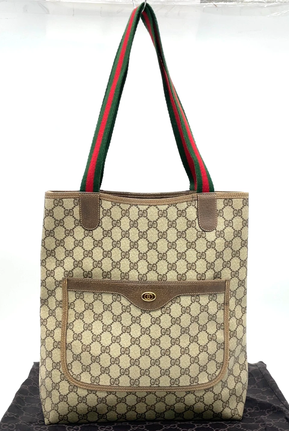 Authentique sac fourre tout Gucci GG Supreme Sherry Line marron 39.02.003 avec sac NS041055