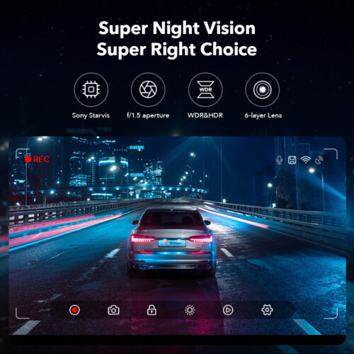 REDTIGER F7NP Dashkamera vorne und hinten 4K Dashcam integriertes WiFi & GPS für Auto - Bild 6 von 10