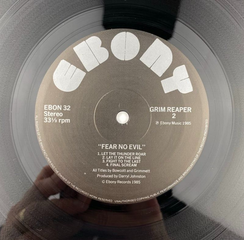 Grim Reaper Fear No Evil vinyl record LP 12" album Original UK Press, NM M- - Imagen 6 de 6