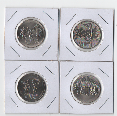 25 rubles Russian Federation Sochi 2014 Olympic Four Coins Set  UNC - Picture 1 of 2
