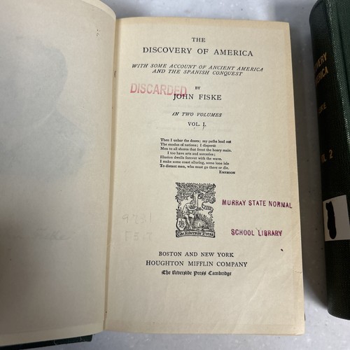 Discovery of America in 2 Vols by John Fiske / Rebound Hardcover - Foto 2 di 12