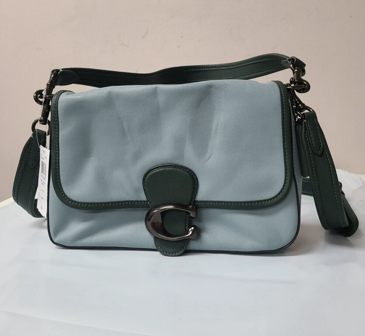 COACH Tabby Soft Leather Shoulder Crossbody Bag Sage Multi FREE SHIPPING