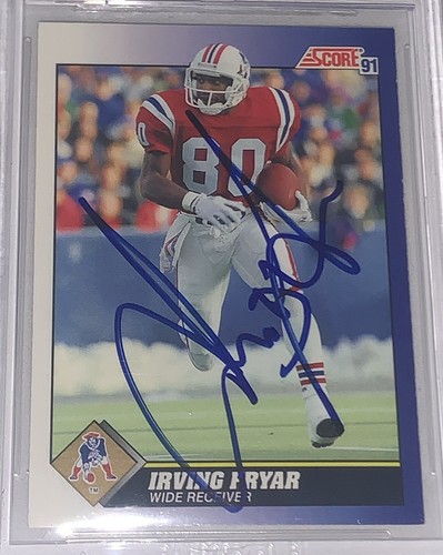 Irving Fryar signed card 1991 Score Card Patriots football beckett coa slabbed - Picture 8 of 9