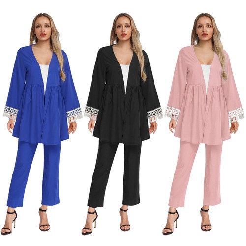 Damen Set Quaste Manschetten Anzug Party Outfits Hochzeit Langarm Dubai Club Muslim - Bild 2 von 32