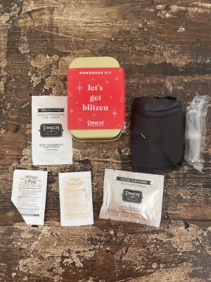 NEW Pinch Provisions Hangover Kit Emergency Let's Get Blitzen, Mask Ear Plug ETC