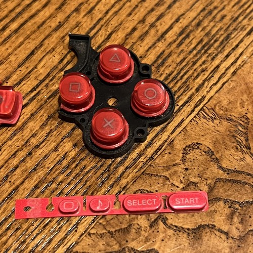 OEM Radiant Red Sony PSP 3000 Dpad Right Button Rubber Set Start Select Volume - Picture 3 of 3