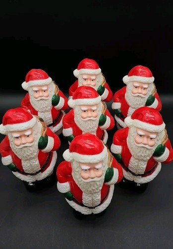 Vintage Blow Mold Pathway Stake Lights Santa Claus Set of 7 Dynagood 1997 X-Mas - Picture 2 of 24