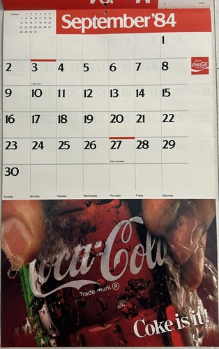 1984 Olympics Coca Cola Calendar NOS 12 Month Wall Vintage - Taste Of Victory - Picture 12 of 16