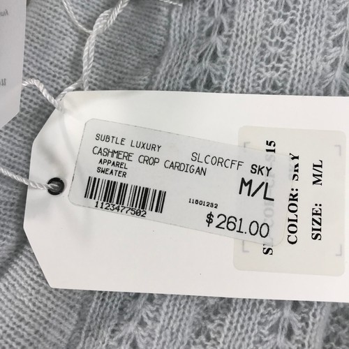 Subtle Luxury Sweater Womens Medium M/L Cashmere Open Front Cardigan Wrap Blue - Picture 9 of 10