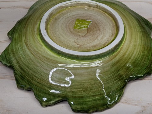 Vintage Leaf Serving Plate Made Portugal J Willfred Charles Sadek 8" Made Poland - Imagen 11 de 12