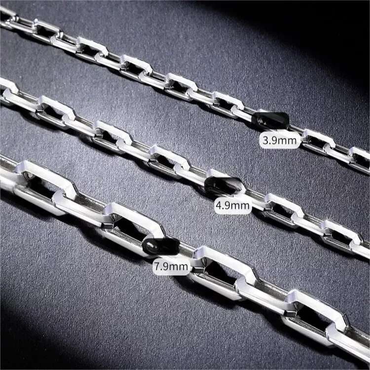 3.9mm-4mm Pure Platinum 950 Men Rolo Link Chain Bracelet Bangle 7.3-7.42g/7.7" - Image 2 of 4
