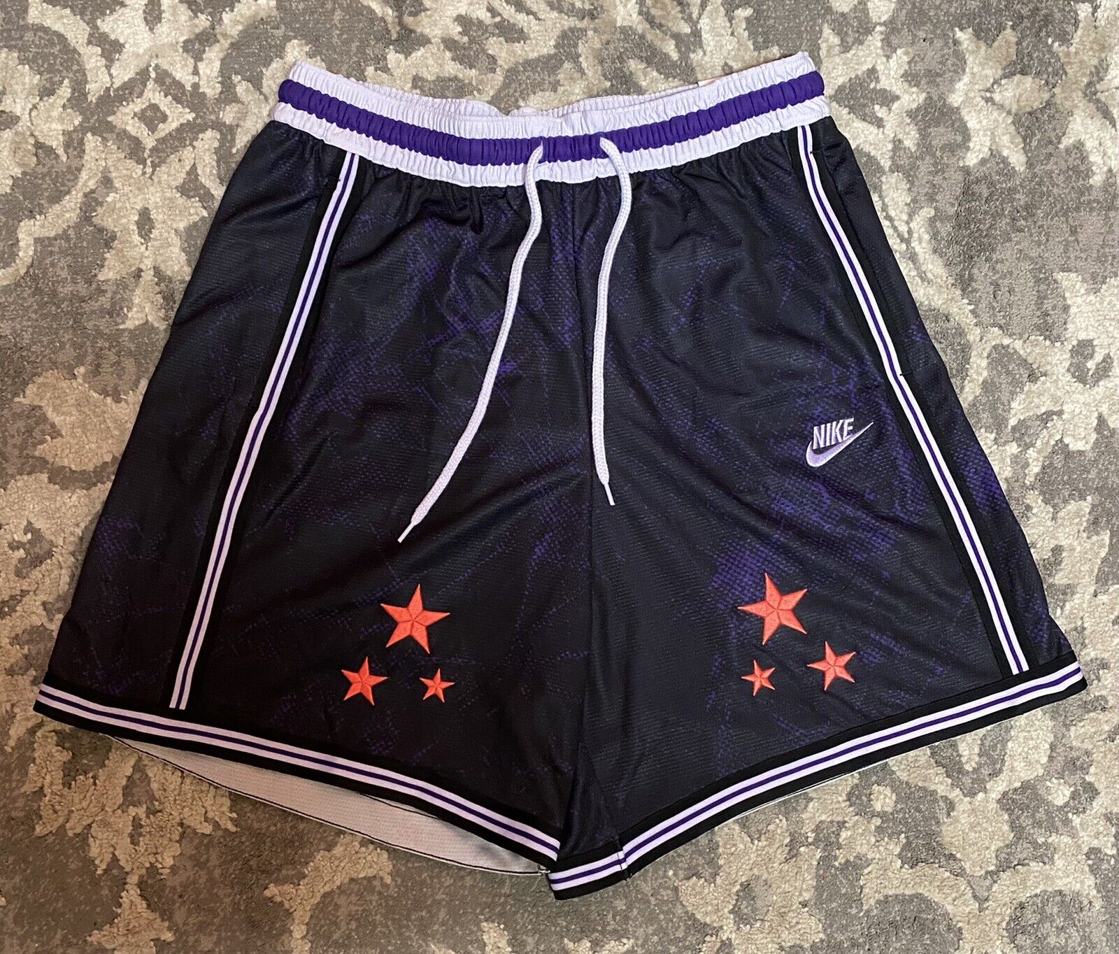 Nike DNA Stories Flight Stars Purple Basketball Shorts Mens Sz Small  DQ3530-010