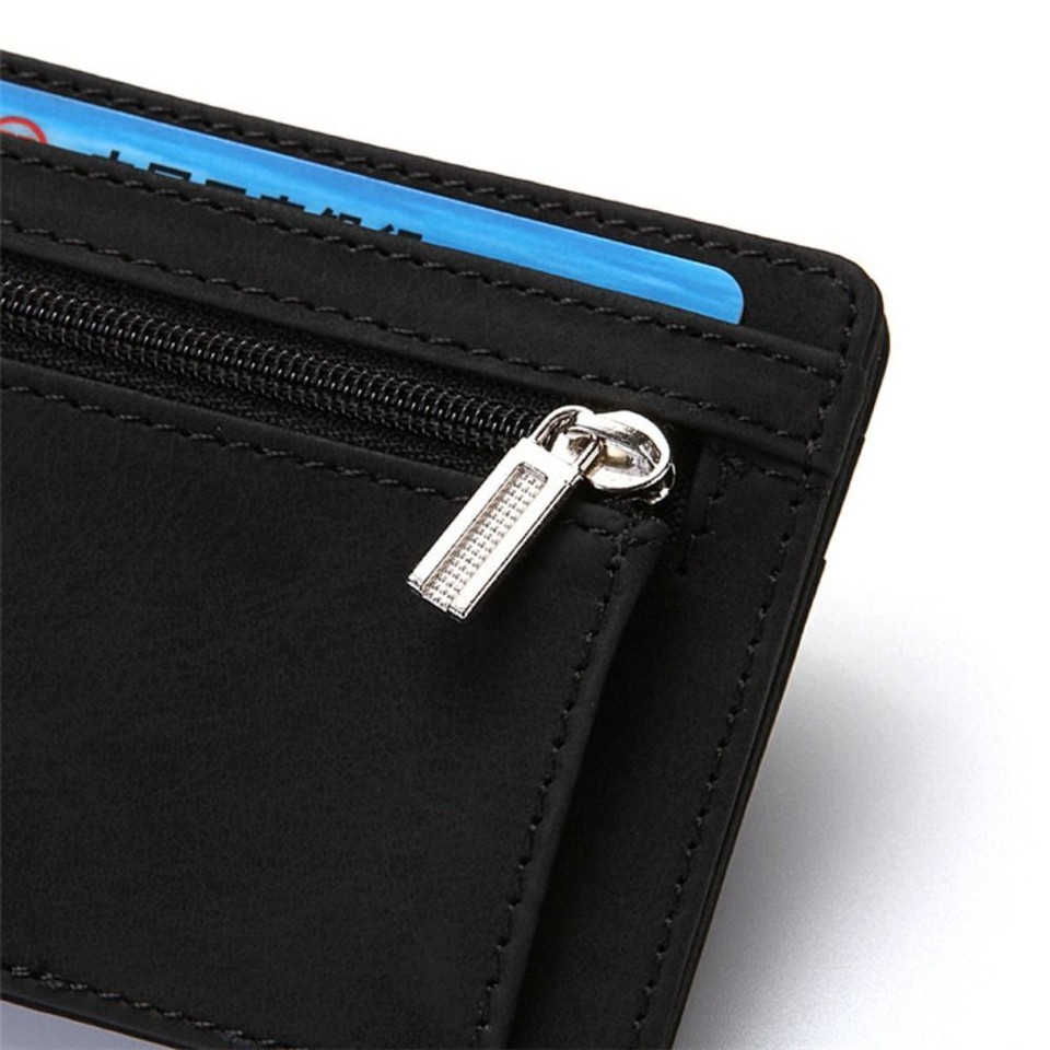Magic Folding Coin Card Holder Money Purses Pouch Leather Wallet Card