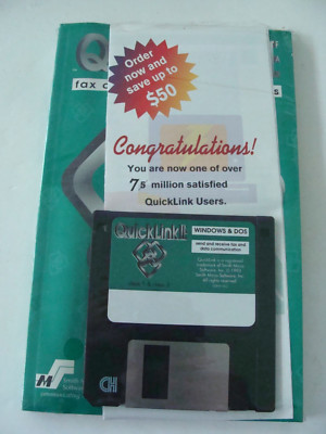 NEW SEALED QuickLink II Floppy Disc & Manual for Windows & DOS