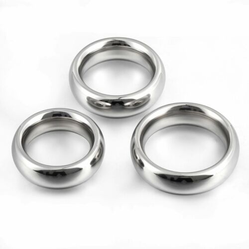 Thick Heavy Duty Stainless Steel Metal Silver Male Cock Ring Penis Enhancer Band - Picture 10 of 14