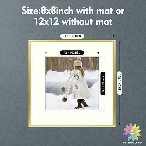 Set of 3 12x12 Aluminum Metal Picture Frames with Mat for 8x8 Photo Wall Display - Picture 2 of 8