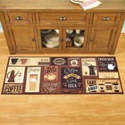 Whimsical Coffee Lover Patchwork Anti-Slip Kitchen Floor Mat Rug 23" x 60"