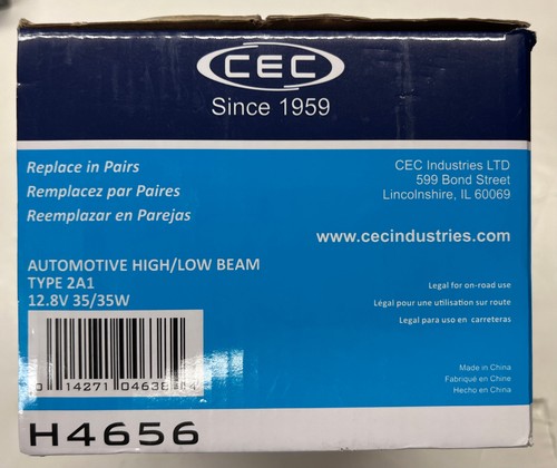 CEC Sealed Beam 12.8V 35/35W Retangular Design (H4656) - Picture 6 of 7