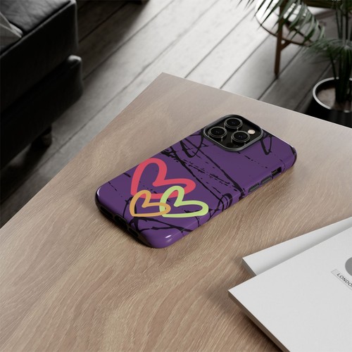 Hearts on Purple & Black Tough Handyhülle für iPhone, Samsung Galaxy, Goog Pixel - Bild 87 von 285