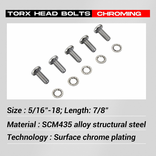 10PCS Screws Chrome Front Disc Brake Rotor TORX Bolts Fit for Harley Davidson To - Picture 3 of 12