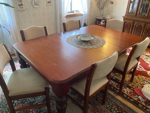 timber dining table and chairs - Picture 6 of 9