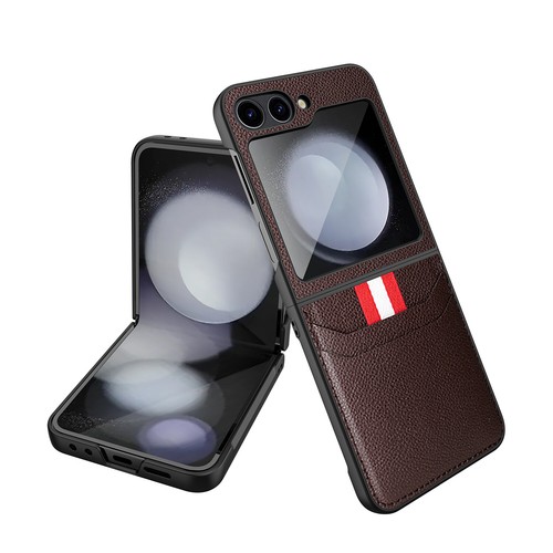 For Samsung Galaxy Z Flip 6/5 Military-Grade Hard PC Case with Credit Card Slot - Picture 12 of 14