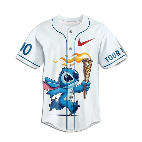 Stitch Paris 2024 Olympic Games Personalized Baseball Jersey