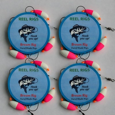4 x fertig gebundene Meeresangeln Brassen Rigs 3 Haken Größe 2 Brassen Barsch Strand
