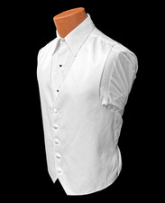Men's White Satin Tuxedo Vest Adjustable Fullback Free Shipping Big  Tall 5XL