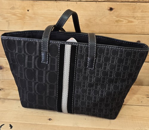 Carolina Herrera Tasche schwarz Signature Canvas und Lederbesatz - Bild 3 von 8