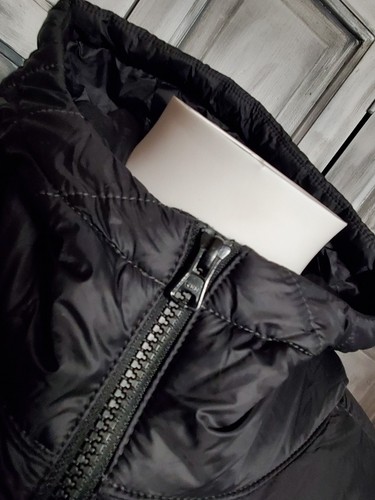 Lands End Down Puffer Coat Womens 1X Black Hooded Jacket Plus Size 16W 18W Ltwt - Picture 2 of 13