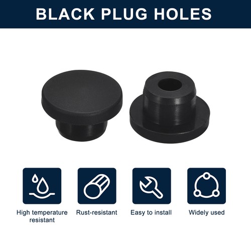 6 Stück schwarze Stecklöcher, H16 Gummiknopfstopfen für 16 mm / 0,63" Loch - Bild 2 von 6
